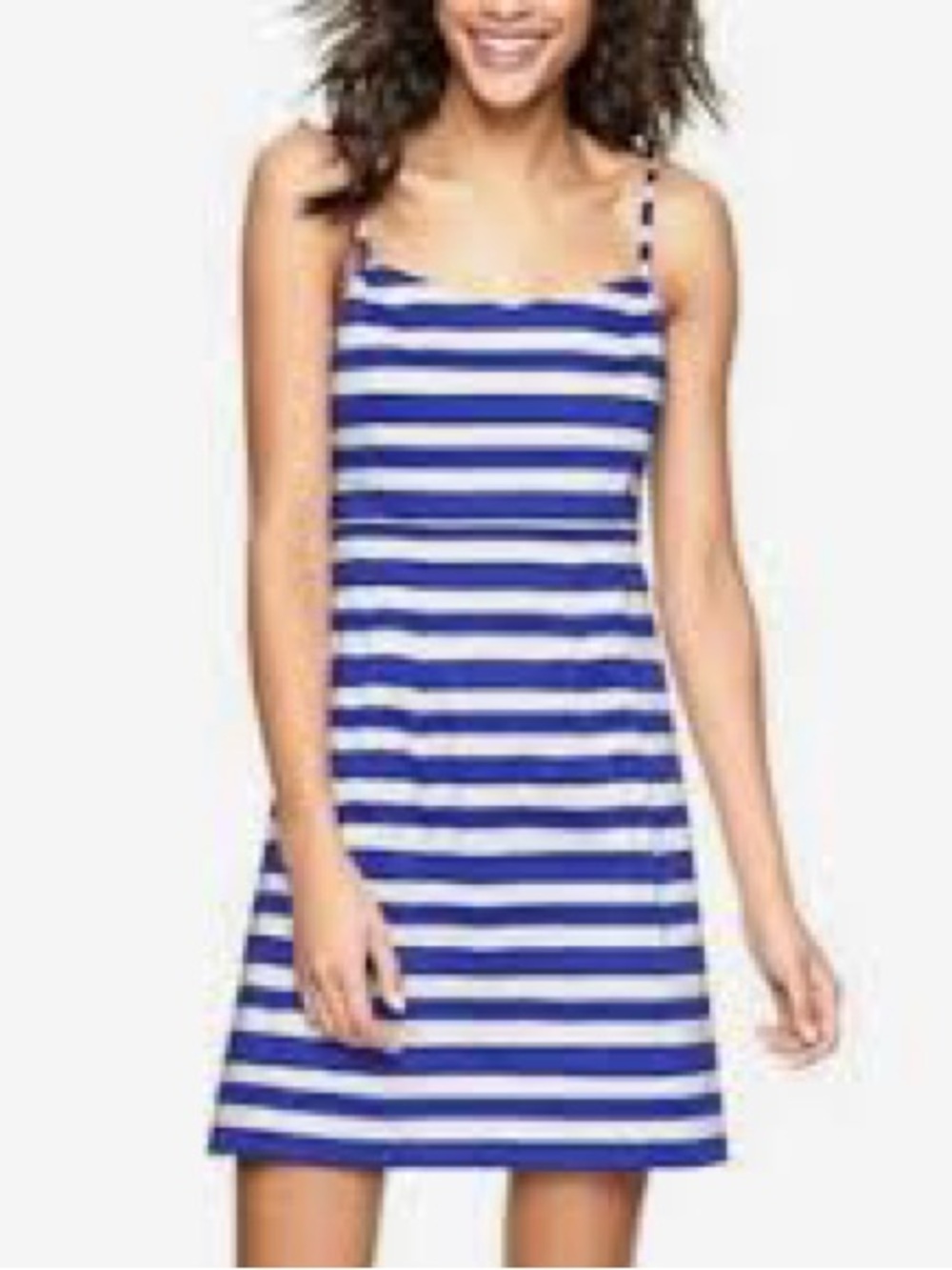 Gap Blue and White Striped Spaghetti Strap Dress
